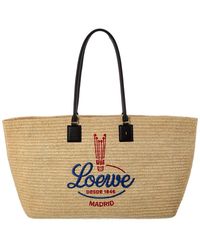 Loewe - Verano Xl Raffia & Leather Tote - Lyst