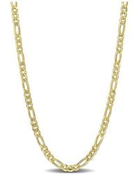 Italian Silver - 18K Over Figaro Chain Necklace - Lyst