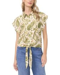 Vince Camuto - Tie Front Collar Top - Lyst