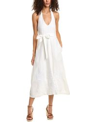 Tommy Bahama - Pineapple Embroidered Linen Midi Dress - Lyst