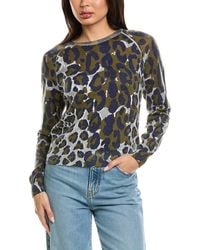 Brodie Cashmere - Abstract Print Leopard Crewneck Wool & Cashmere-Blend Sweater - Lyst