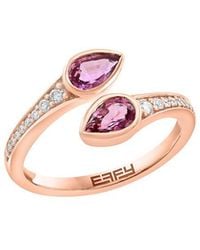 Effy Fine Jewelry - 14K Rose 1.00 Ct. Tw. Diamond & Sapphire Ring - Lyst