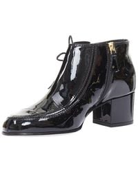 CHANEL - Patent Leather Cc Ankle Bootie (Authentic Pre-Loved) - Lyst