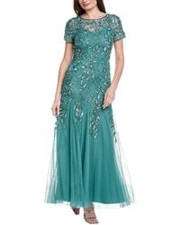 Adrianna Papell Sequin Embellishment Maxi Gown Dress in Green | Lyst