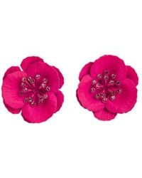 Saachi - Statement Flower Crystal Stud Earrings - Lyst