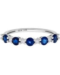 H.J. Namdar - 14K 0.80 Ct. Tw. Diamond & Sapphire Band Ring - Lyst