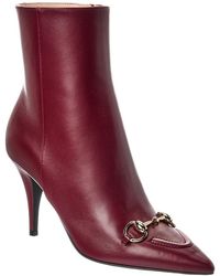 Gucci - Horsebit Leather Bootie - Lyst