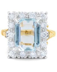 Diana M. Jewels - Fine Jewelry 18K Two-Tone.05 Ct. Tw. Diamond & Aquamarine Ring - Lyst