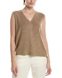 Eileen Fisher - Wool V-Neck Vest - Lyst