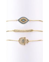 Eye Candy LA - Luxe 18k Plated Cz Hamsa Bracelet Set - Lyst