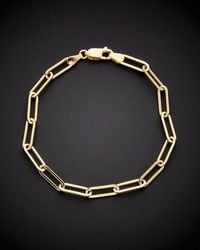 Italian Gold - 14k Paperclip Chain Bracelet - Lyst