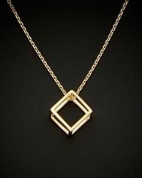 Italian Gold - 14k 3d Cube Adjustable Necklace - Lyst