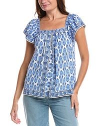Max Studio - Square Neck Flutter Sleeve Blouse - Lyst