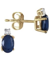 Gemstones - 14k 0.06 Ct. Tw. Diamond & Sapphire Earrings - Lyst