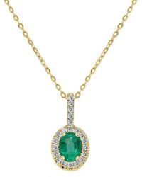 Sabrina Designs - 14K 0.48 Ct. Tw. Diamond & Emerald Oval Pendant - Lyst