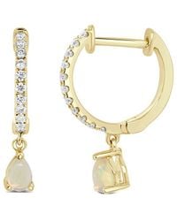 Sabrina Designs - 14k 0.43 Ct. Tw. Diamond & Blue Topaz Dangle Huggie Earrings - Lyst