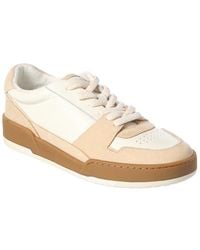 Reiss - Frankie Leather & Suede Low Cut Sneaker - Lyst