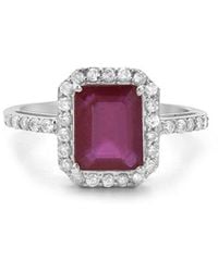 Forever Creations USA Inc. - Forever Creations 14K 3.10 Ct. Tw. Diamond & Ruby Halo Ring - Lyst