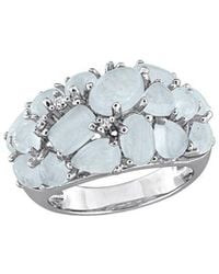 Rina Limor - Rose-Plated 7.86 Ct. Tw. Diamond & Aquamarine Ring - Lyst