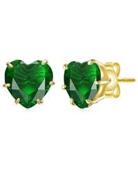 Rachel Glauber - 14K Plated Cz Stud Earrings - Lyst