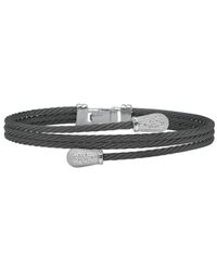 Alor - Noir 18k 0.06 Ct. Tw. Diamond Cable Bangle Bracelet - Lyst