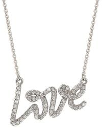 Suzy Levian - 14k 0.30 Ct. Tw. Diamond Love Necklace - Lyst