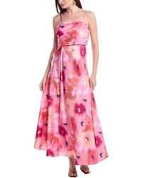 Laundry - By Shelli Segal Draped Satin Maxi Dress - Lyst