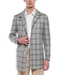 Isaia - Wool, Silk, & Linen-Blend Walking Coat - Lyst