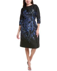 Teri Jon - Jacquard Midi Dress - Lyst