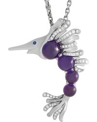 Chanel - 18K 1.25 Ct. Tw. Diamond & Amethyst Swordfish Necklace (Authentic Pre- Owned) - Lyst