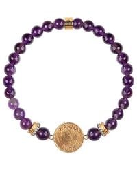 Karma and Luck - Plated Amethyst Cz Beaded Bracelet - Lyst