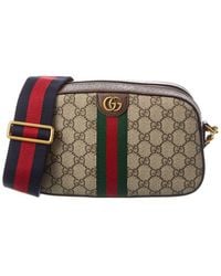 Gucci - Canvas Leather Crossbody Bag - Lyst