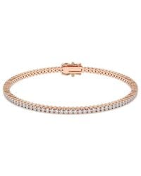 Lab Grown Diamonds - 14K Rose 3.00 Ct. Tw. Lab-Grown Diamond Bracelet - Lyst