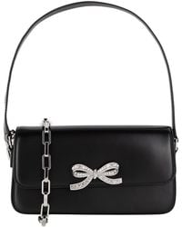 Self-Portrait - Self-Portrait Bow-Detail Leather Crossbody - Lyst