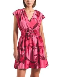 10 Crosby Derek Lam - Lunette Printed Faille Bubble Hem Dress - Lyst