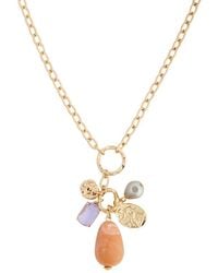 Saachi - 14K Long Stone Charm Necklace - Lyst