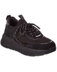 Fitflop - F-Mode Suede & Knit Platform Sneaker - Lyst