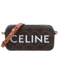 Celine - Coated Canvas & Leather Horizontal Pouch - Lyst