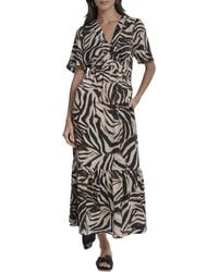 DKNY - V-Neck Maxi Dress - Lyst