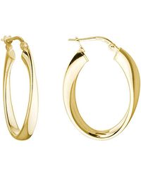 Italian Silver - Rose Gold Over Earrings - Lyst