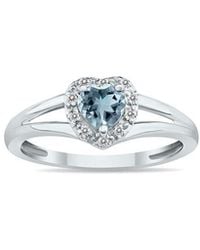 Gem Spark - 14K 0.51 Ct. Tw. Diamond & Aquamarine Ring - Lyst