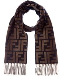 Fendi - Ff Logo Wool & Cashmere-Blend Scarf - Lyst