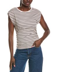 Michael Stars - Joni Crewneck Power Shoulder Top - Lyst