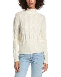 Forte - Cable Wool & Cashmere-Blend Mock Neck Sweater - Lyst