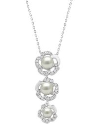 Ethos Creations - Brilliant Bloom 14K 0.33 Ct. Tw. Lab-Grown Diamond & Pearl Pendant - Lyst