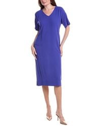 Eileen Fisher - V-Neck Silk Dress - Lyst