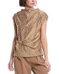 Kenneth Cole - Belted Drape Neck Top - Lyst