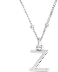 Sterling Forever - Initial With Beaded Chain Necklace (A-Z) - Lyst