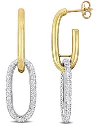 Rina Limor - 14k Two-tone 2.70 Ct. Tw. Diamond Oval Link Earrings - Lyst
