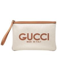 Gucci - Gg Supreme Canvas Logo Print Clutch Bag (Authentic Pre-Loved) - Lyst